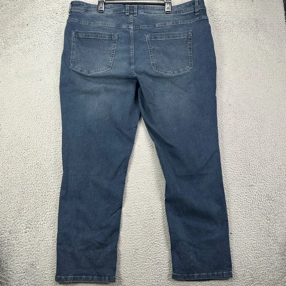 NYC The Perfect Jean Athletic Fit Mens 42X30 Blue Distressed Stretch 5 Pockets